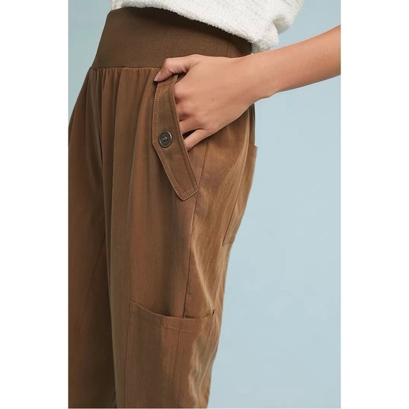 Anthropologie Maeve Pants Small Joggers Cicerone Cupro Utility Pocket - Picture 15 of 15